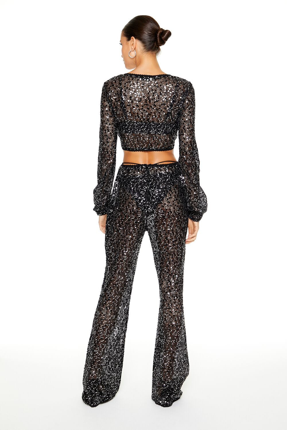 Sequin Crop Top & Pants Set