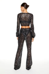 Sequin Crop Top & Pants Set