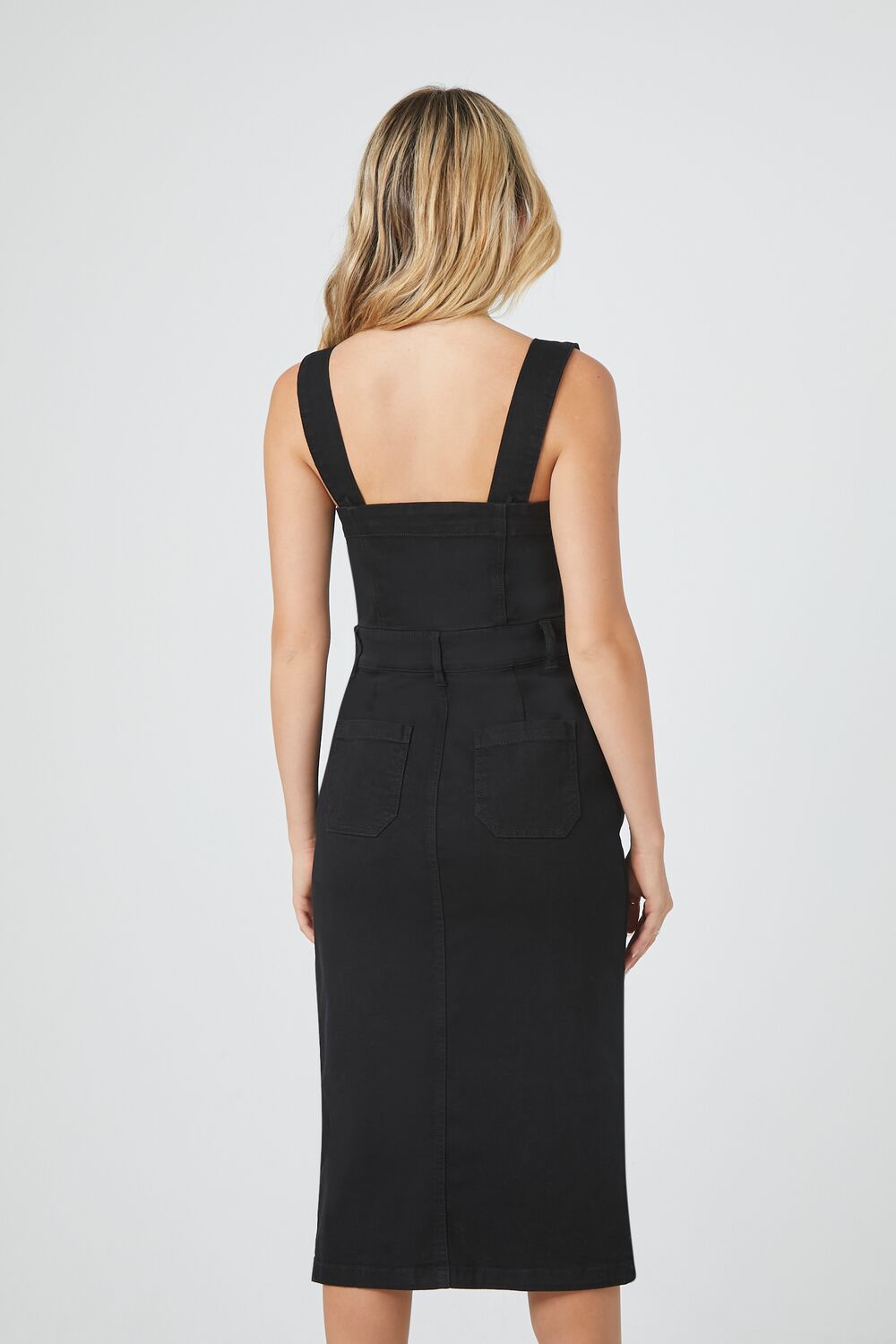 Denim Button-Front Midi Dress