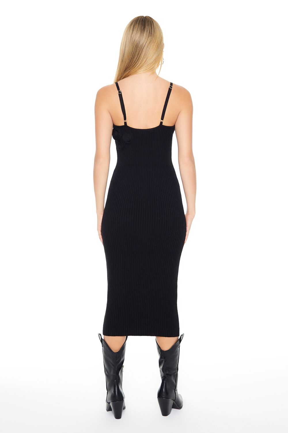 Crochet Rosette Cami Midi Dress