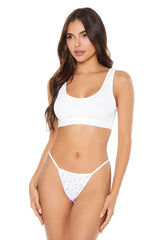 Floral Print G-String Thong Panties
