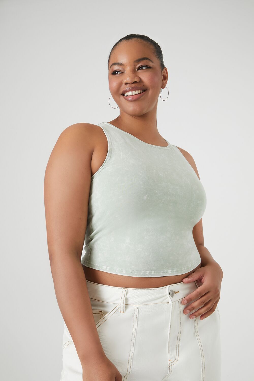 Plus Size Cropped Tank Top