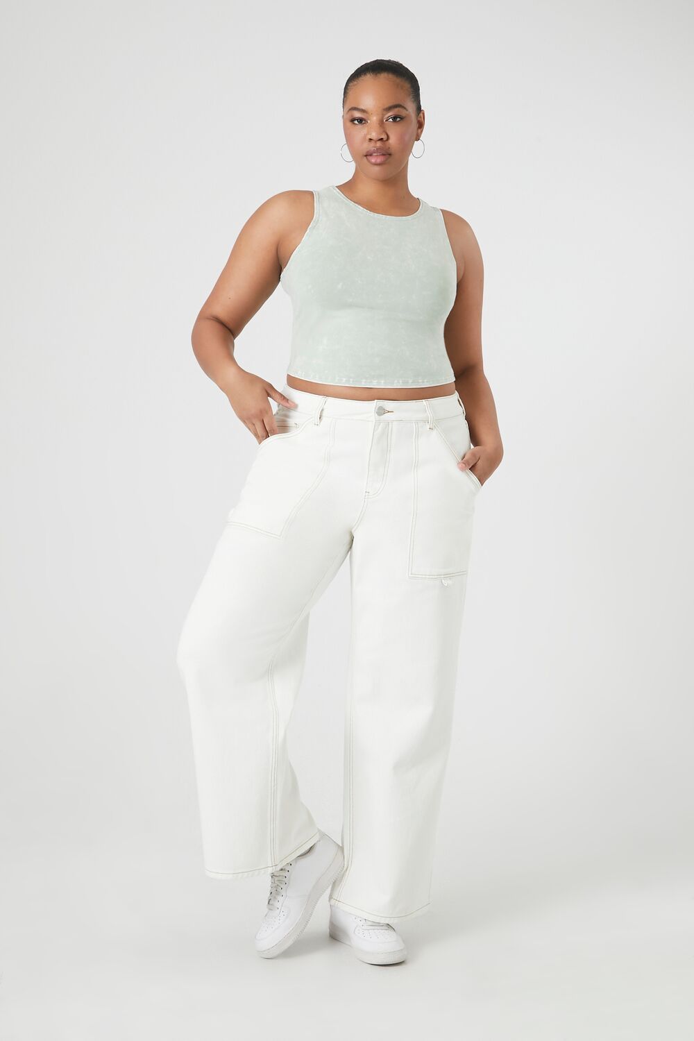Plus Size Cropped Tank Top