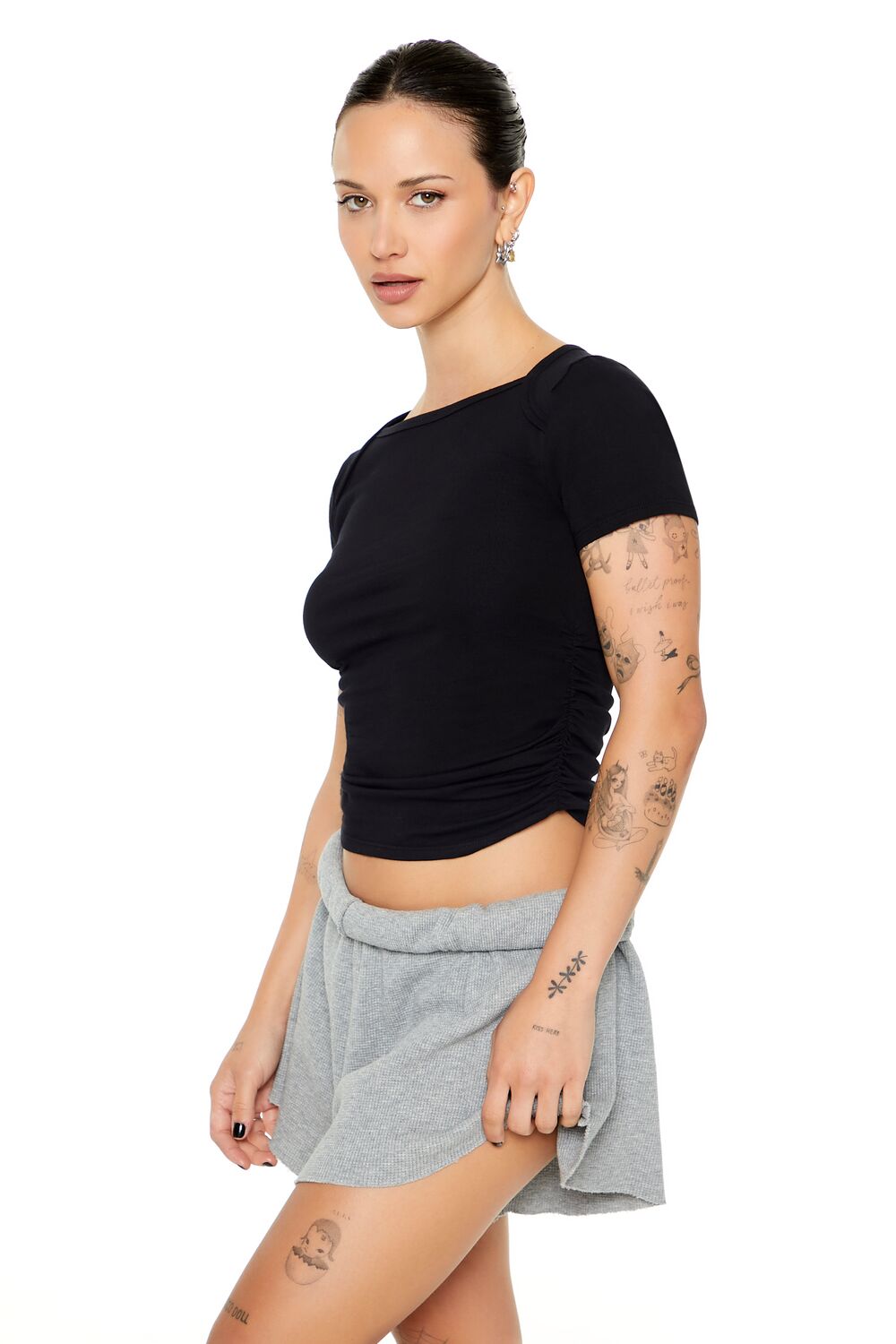 Ruched Cropped Tee