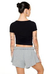 Ruched Cropped Tee