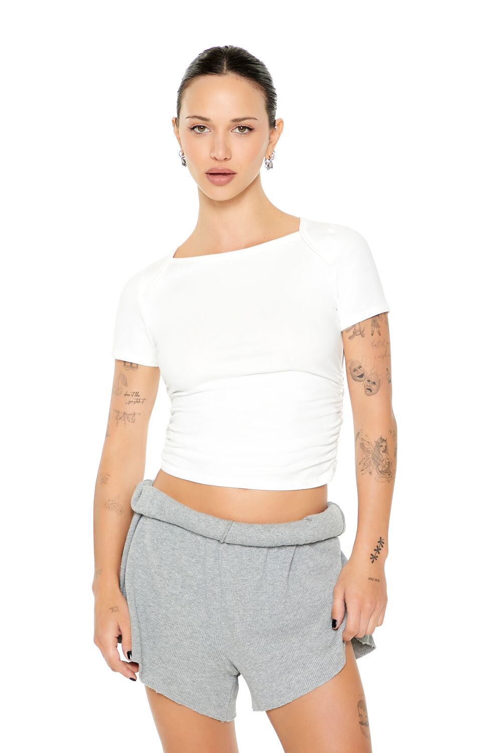 Ruched Cropped Tee