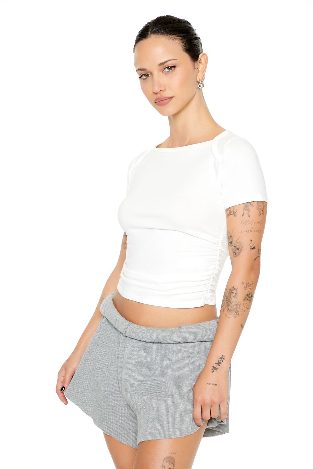 Ruched Cropped Tee