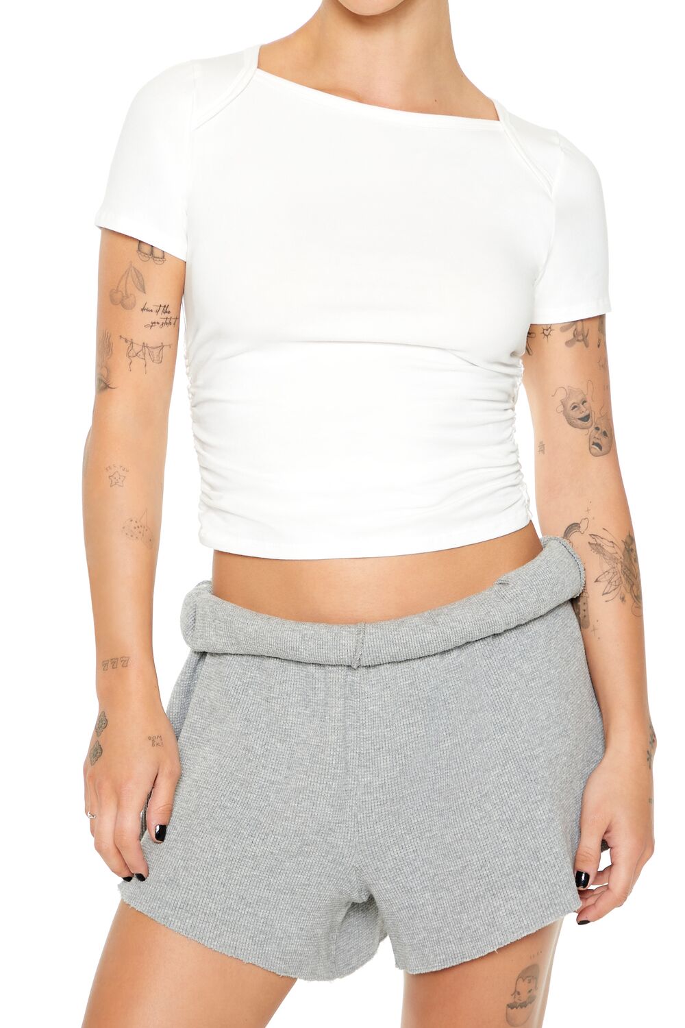 Ruched Cropped Tee