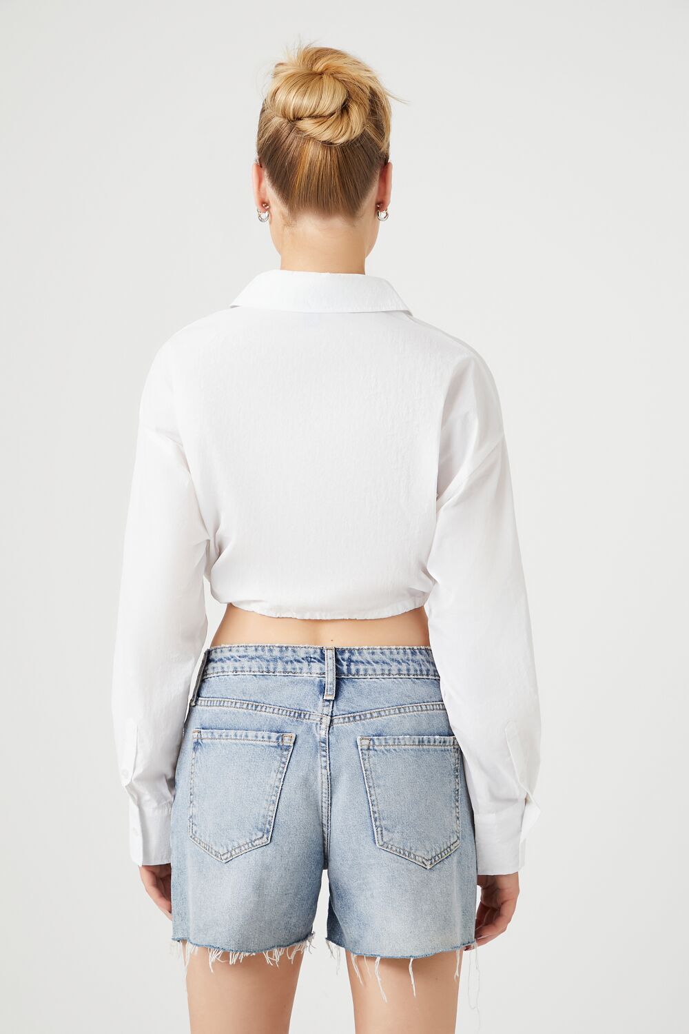 Cropped Drawstring Shirt