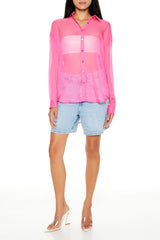 Sheer Button-Up Shirt