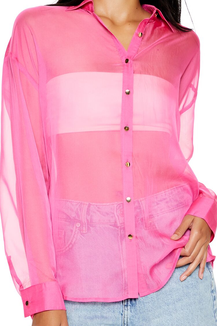 Sheer Button-Up Shirt