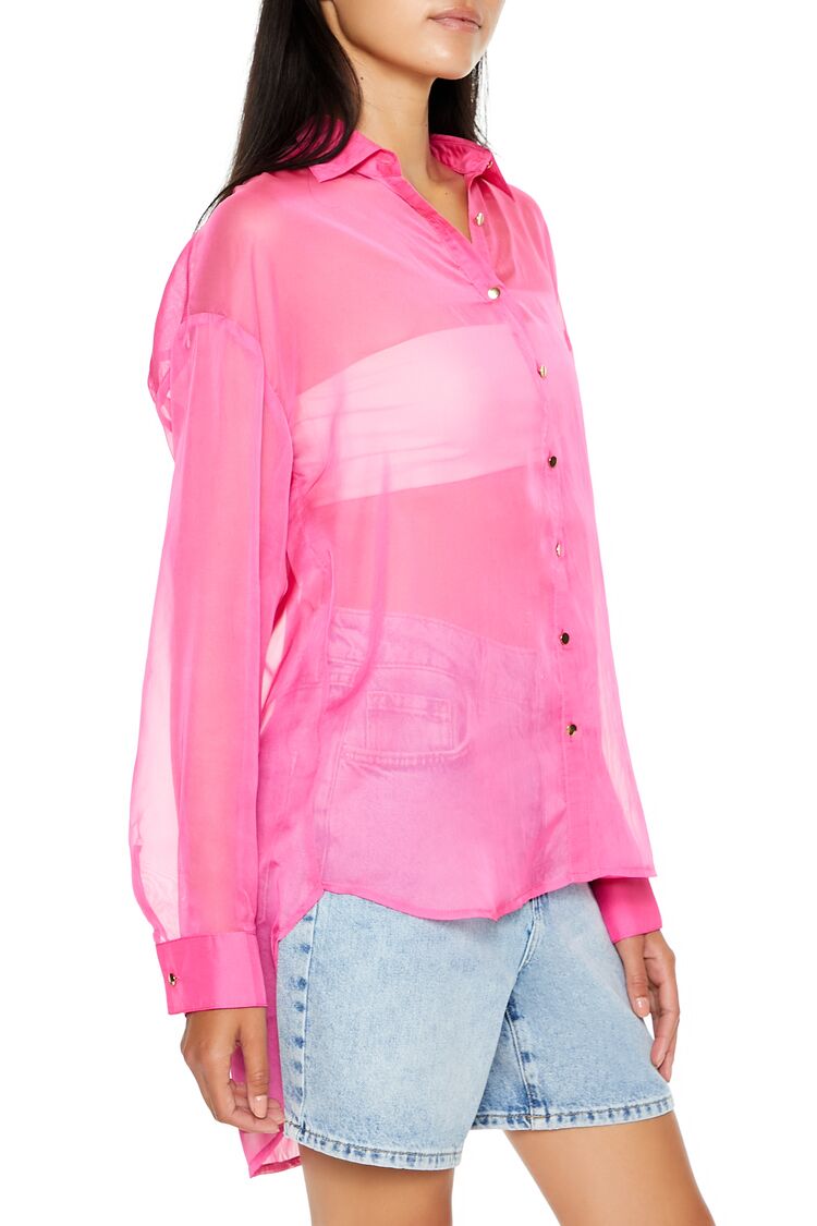 Sheer Button-Up Shirt