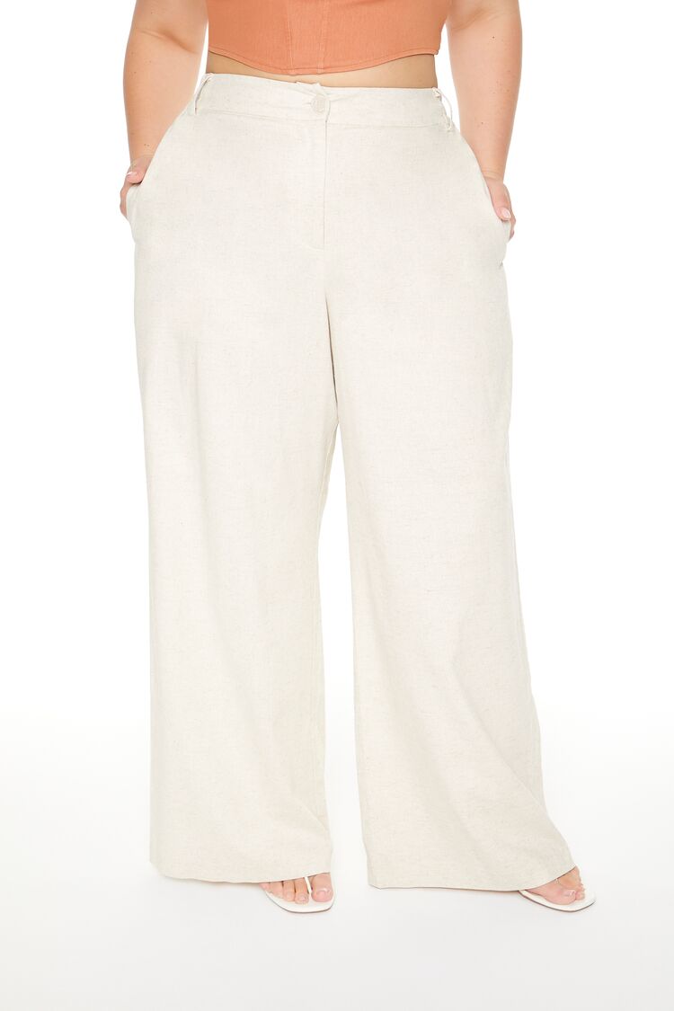 Plus Size High-Rise Wide-Leg Pants