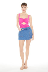 Ruched Mesh Cutout Bodysuit