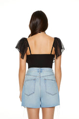 Ruffle-Trim Bodysuit