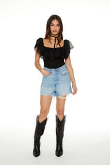 Ruffle-Trim Bodysuit