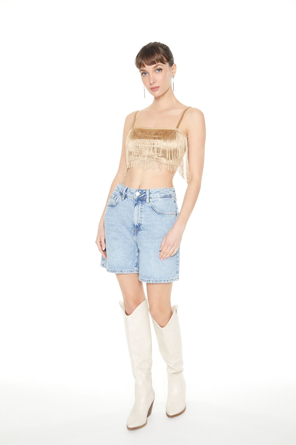 Satin Fringe Cropped Cami