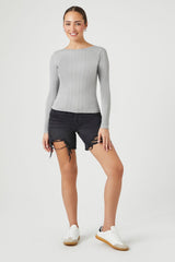 Seamless Ribbed Scoop-Back Top