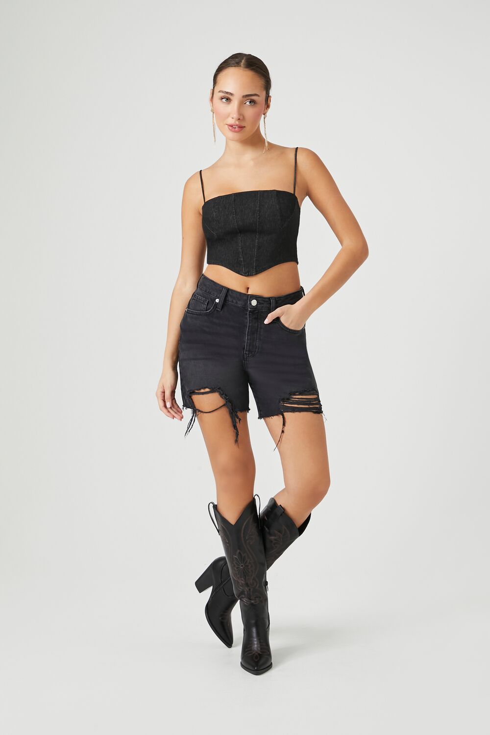 Denim Cropped Cami