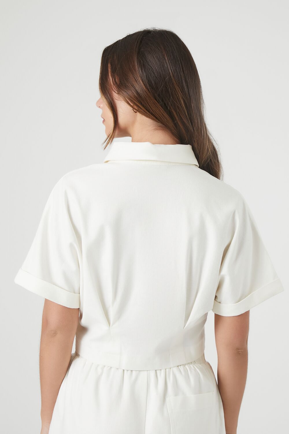 Cropped Button-Up Shirt