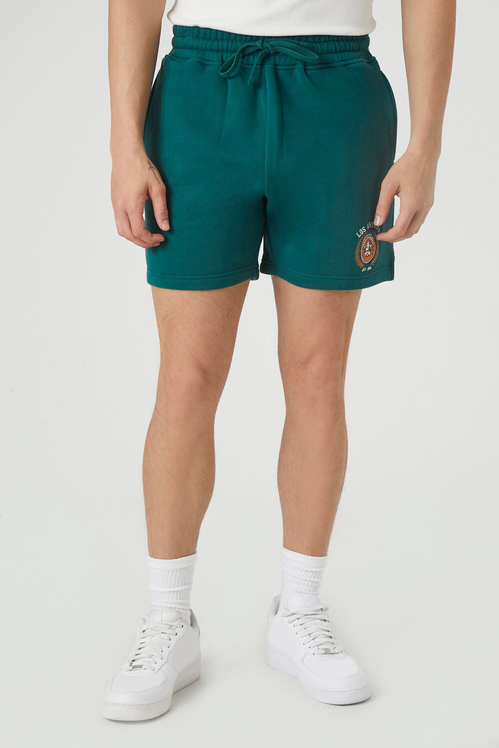 Embroidered Patch Los Angeles Graphic Shorts