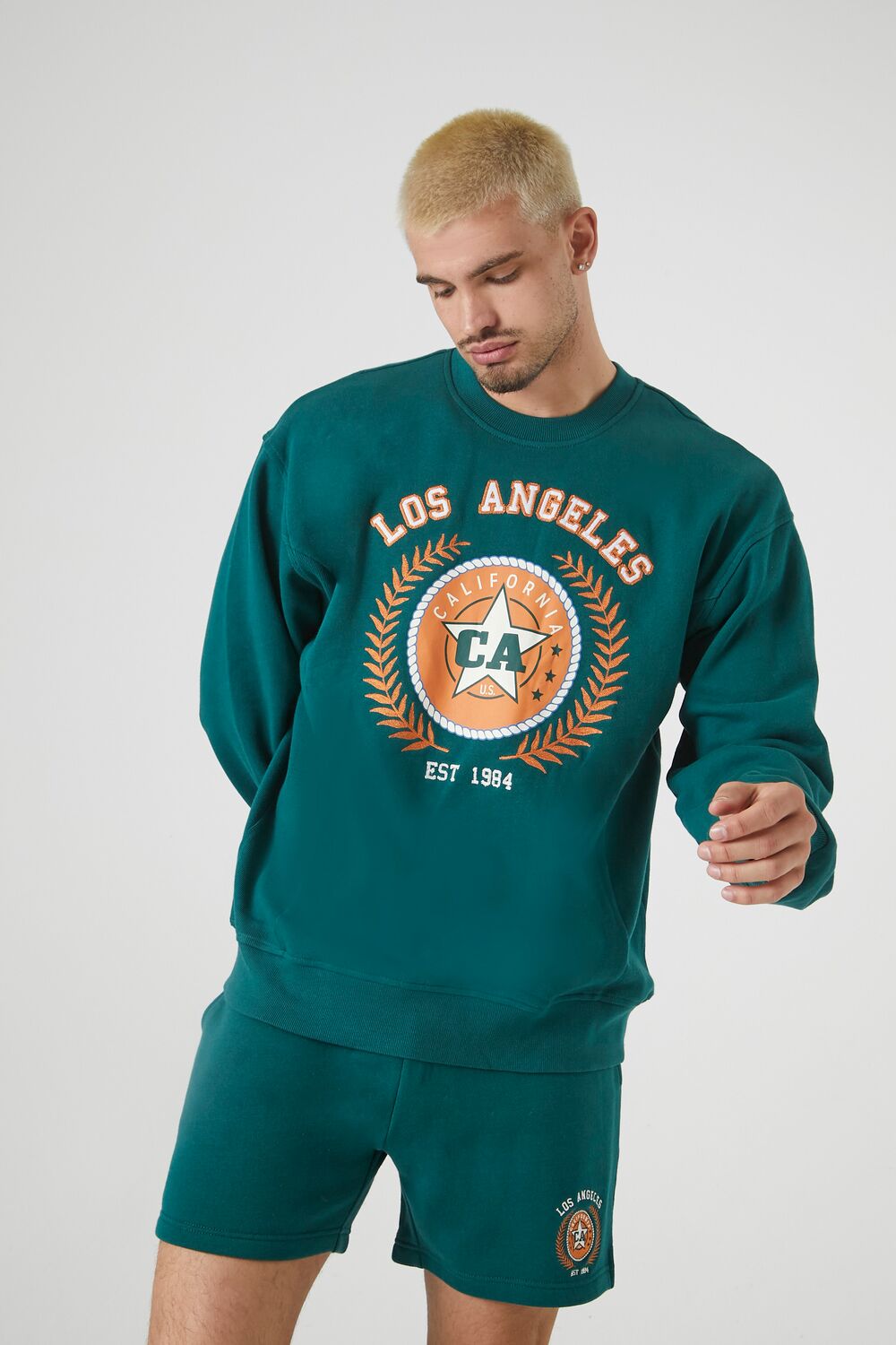 Embroidered Patch Los Angeles Graphic Shorts