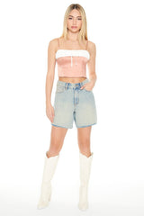Cropped Satin Colorblock Cami