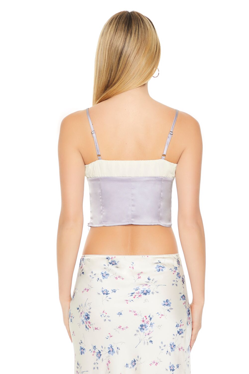 Cropped Satin Colorblock Cami