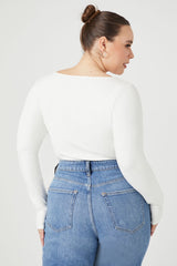 Plus Size Fitted V-Neck Bodysuit