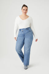 Plus Size Fitted V-Neck Bodysuit