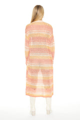 Striped Longline Cardigan Sweater