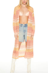 Striped Longline Cardigan Sweater