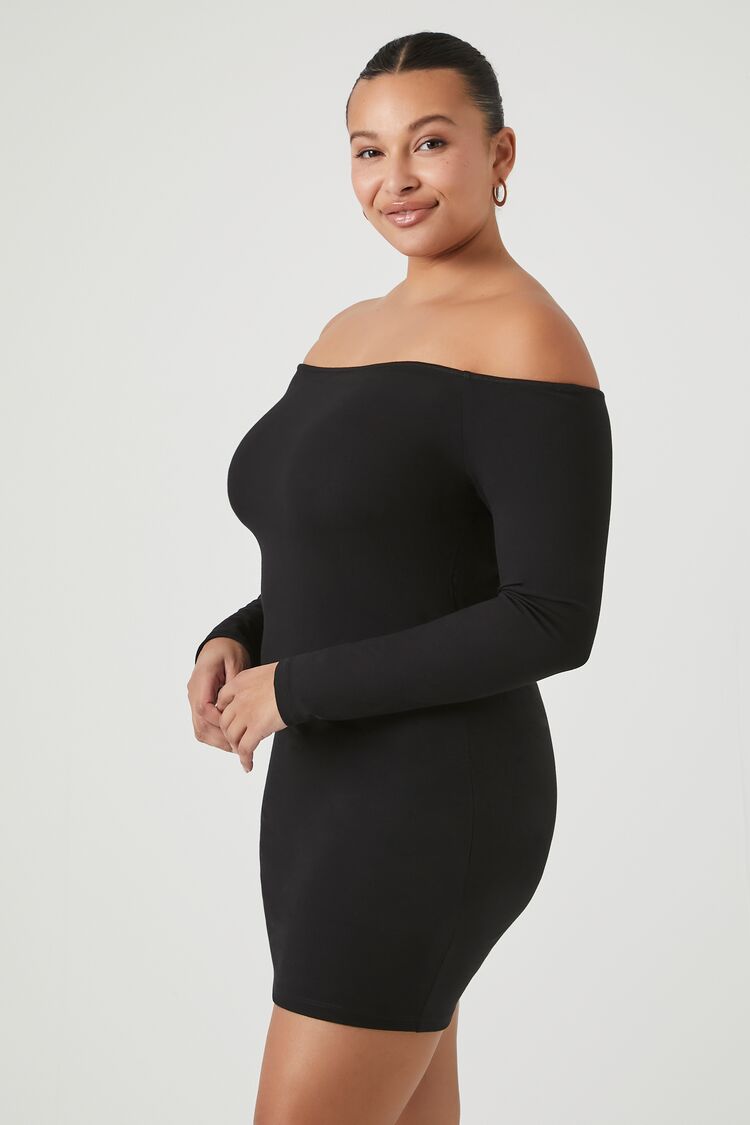 Plus Size Off-the-Shoulder Mini Dress