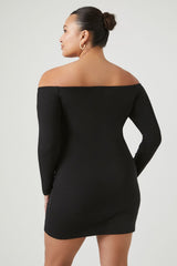 Plus Size Off-the-Shoulder Mini Dress