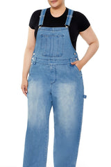 Plus Size Utility Denim Overalls