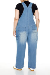 Plus Size Utility Denim Overalls
