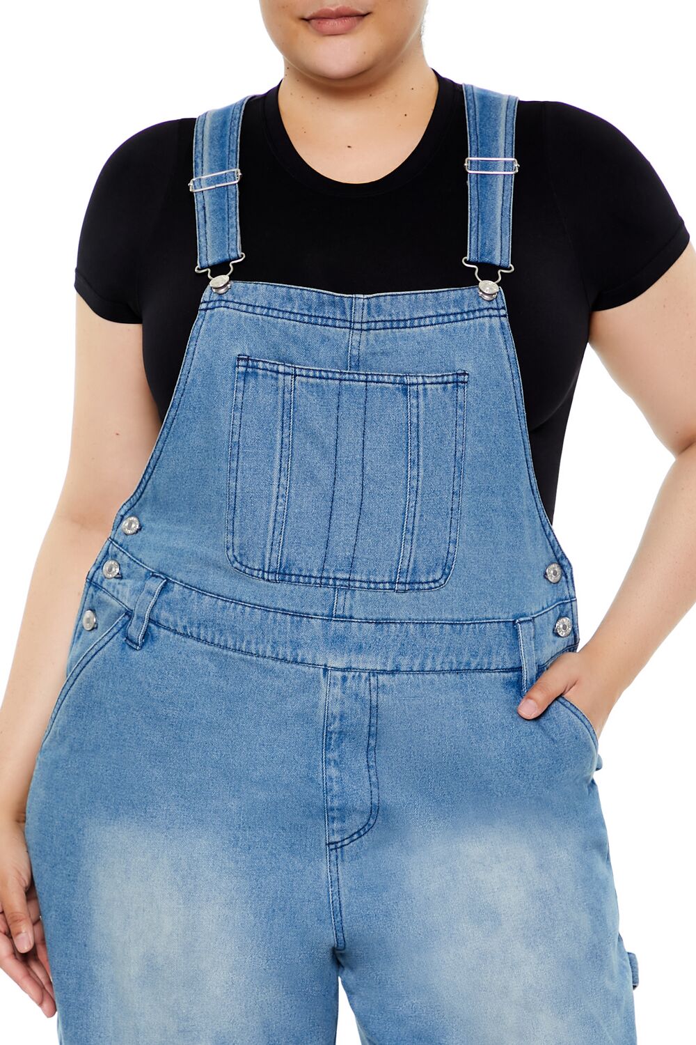 Plus Size Utility Denim Overalls