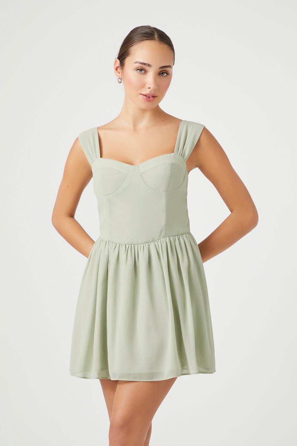 Chiffon Bustier Mini Dress