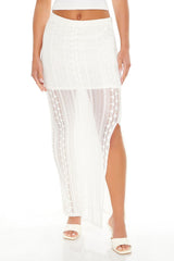 Lace Maxi Column Skirt