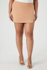 Plus Size Fitted Mini Skirt