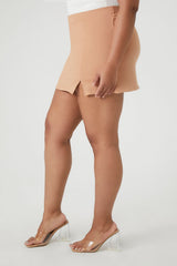 Plus Size Fitted Mini Skirt