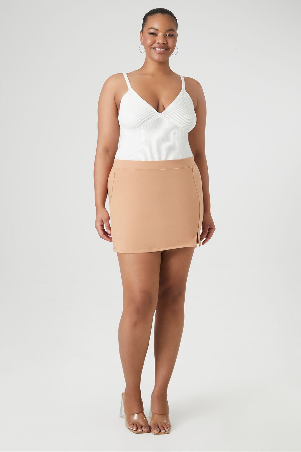 Plus Size Fitted Mini Skirt