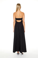 Strapless A-Line Maxi Dress