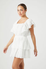 Tiered Clip-Dot Mini Dress