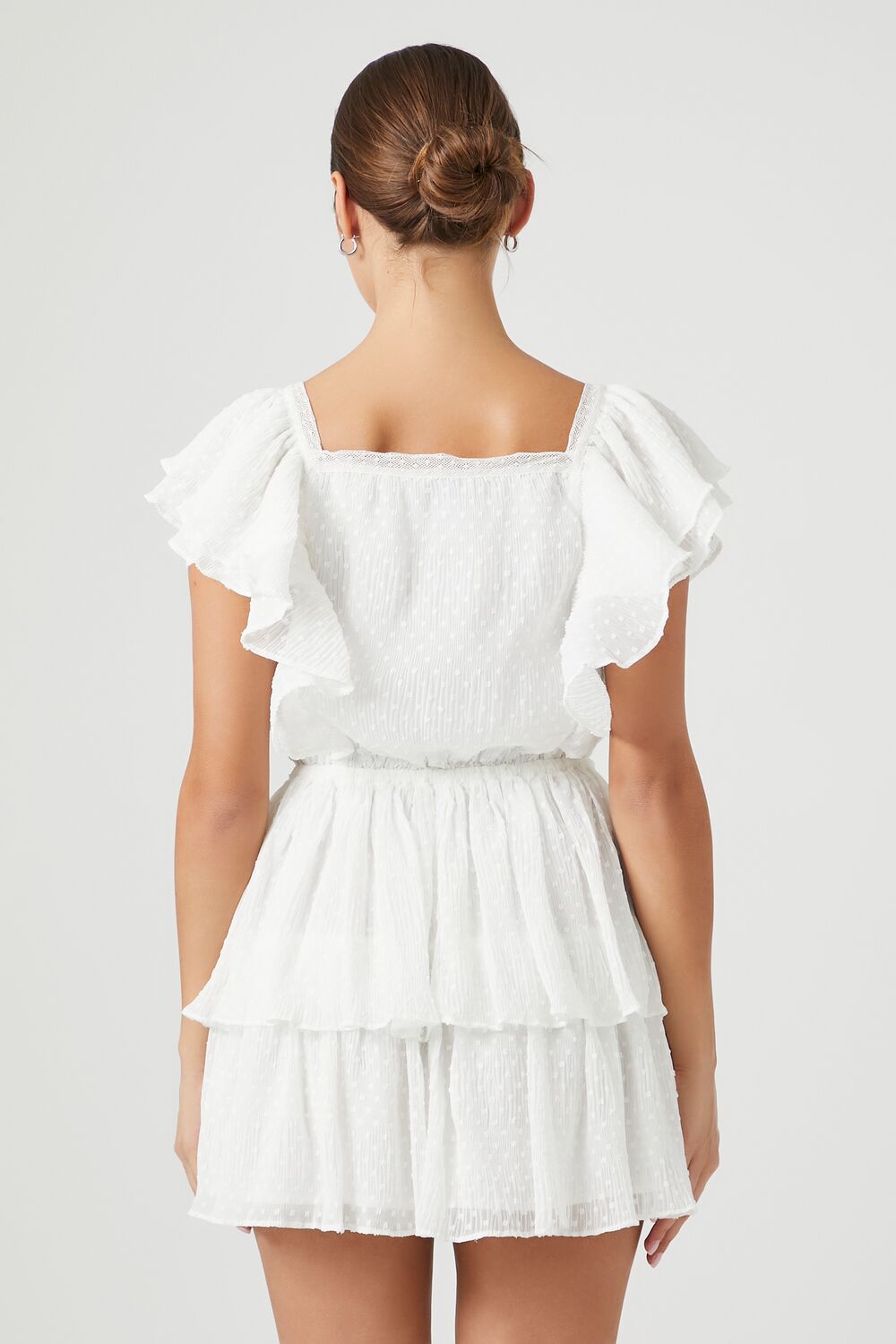 Tiered Clip-Dot Mini Dress