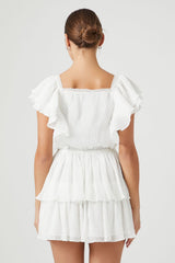Tiered Clip-Dot Mini Dress