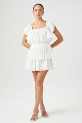 Tiered Clip-Dot Mini Dress