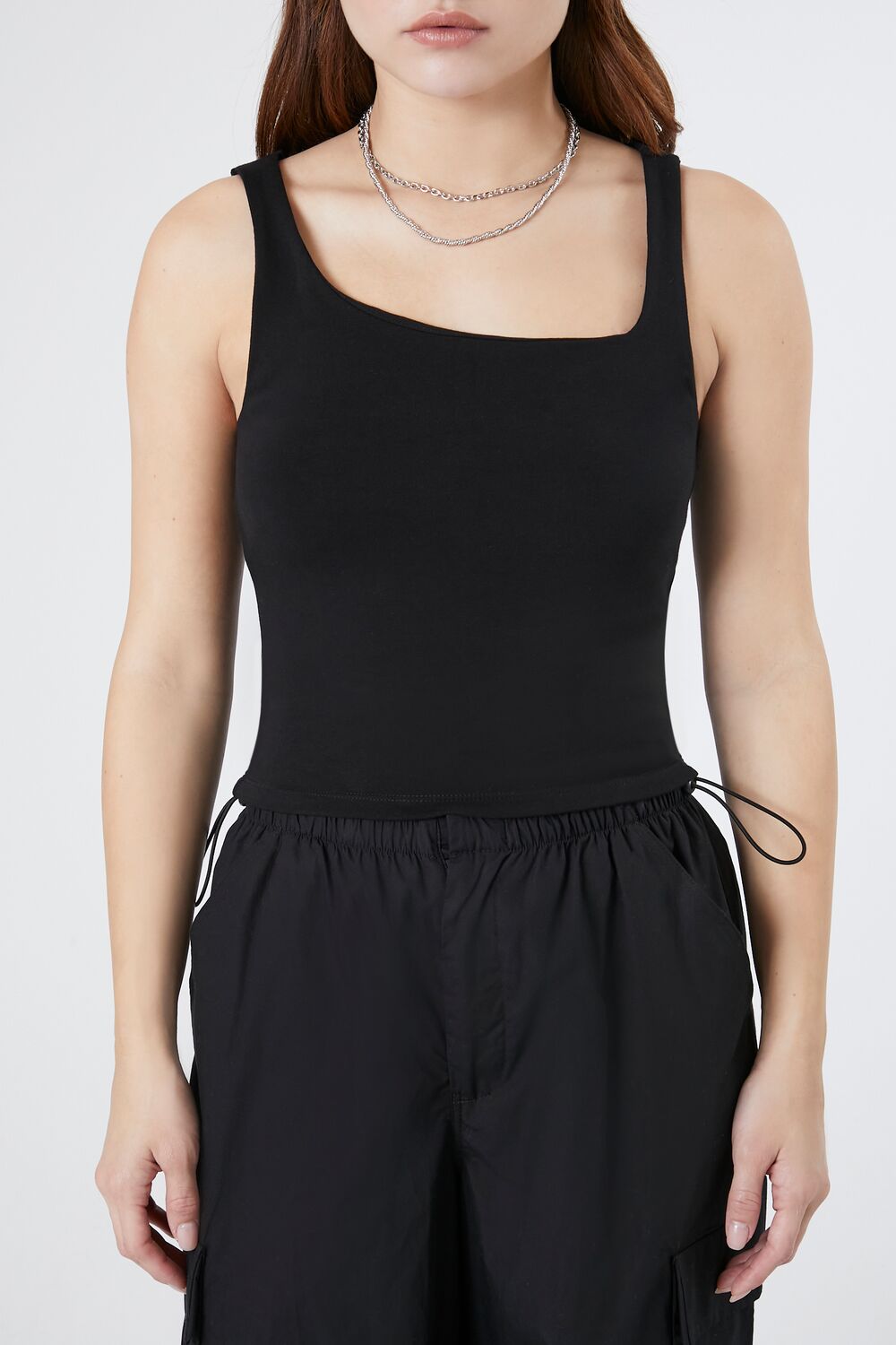 Ribbed Asymmetrical Tank Top