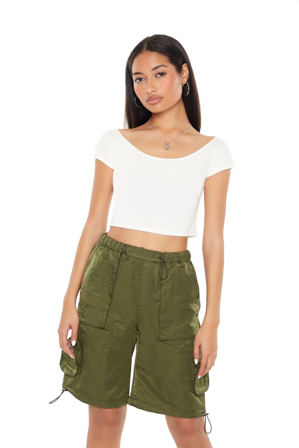 Cropped Boat-Neck Tee
