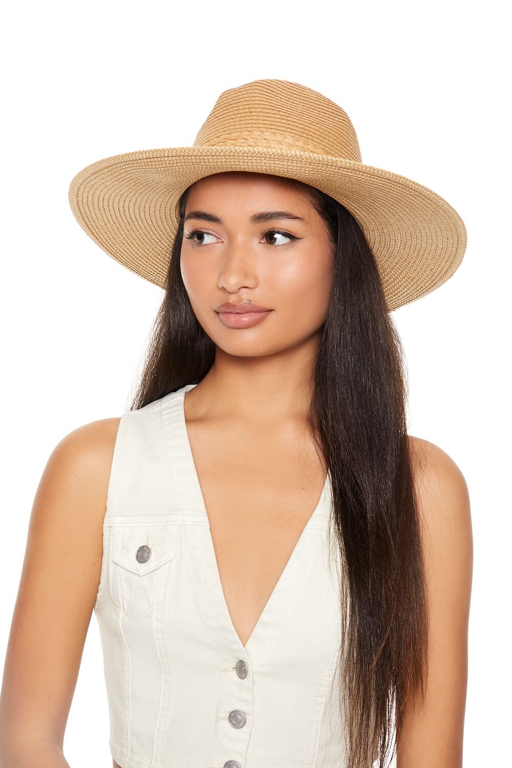 Braided-Trim Straw Fedora